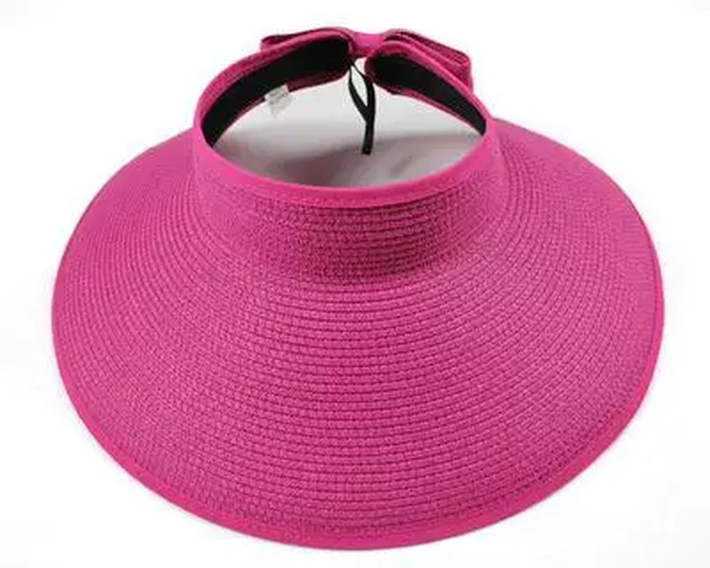 New Spring Summer Visors Cap Foldable Wide Large Brim Sun Hat Beach Hats for Women Straw Hat Wholesale Chapeau