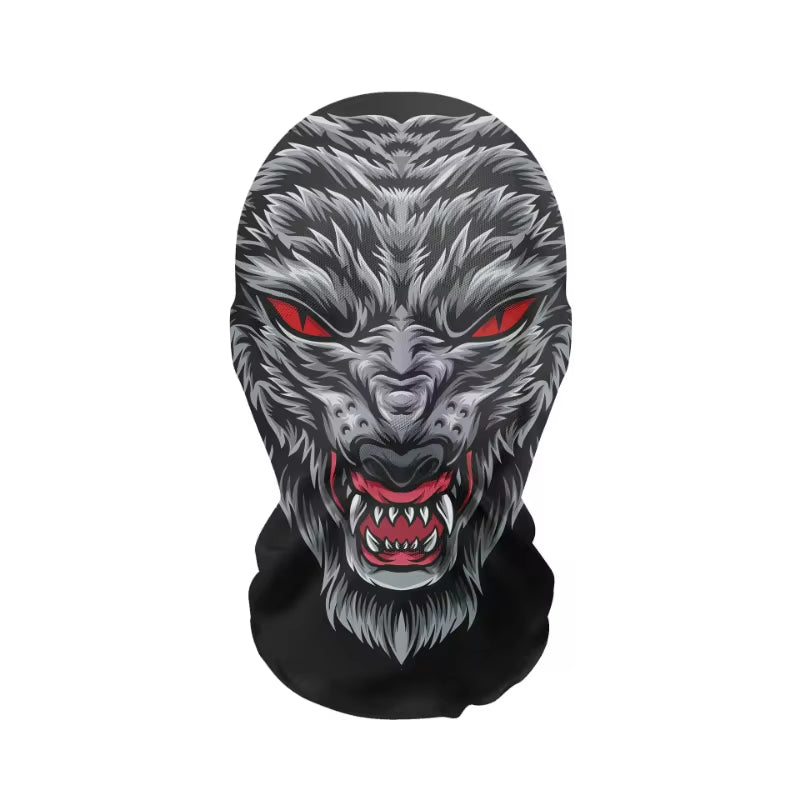 New 3D Printed Halloween Funny Headgear Elastic Mesh Full Face Mask Cosplay Costume Headwear Hip Hop Fashion Balaclava Hood Hat