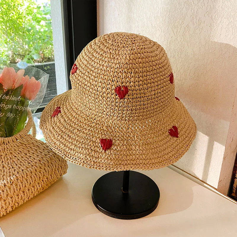 Sun Hat Beach Ladies Summer Hats for Women Straw Hats Crochet Hat Panamas UV Protection Sun Visor Beach Hats