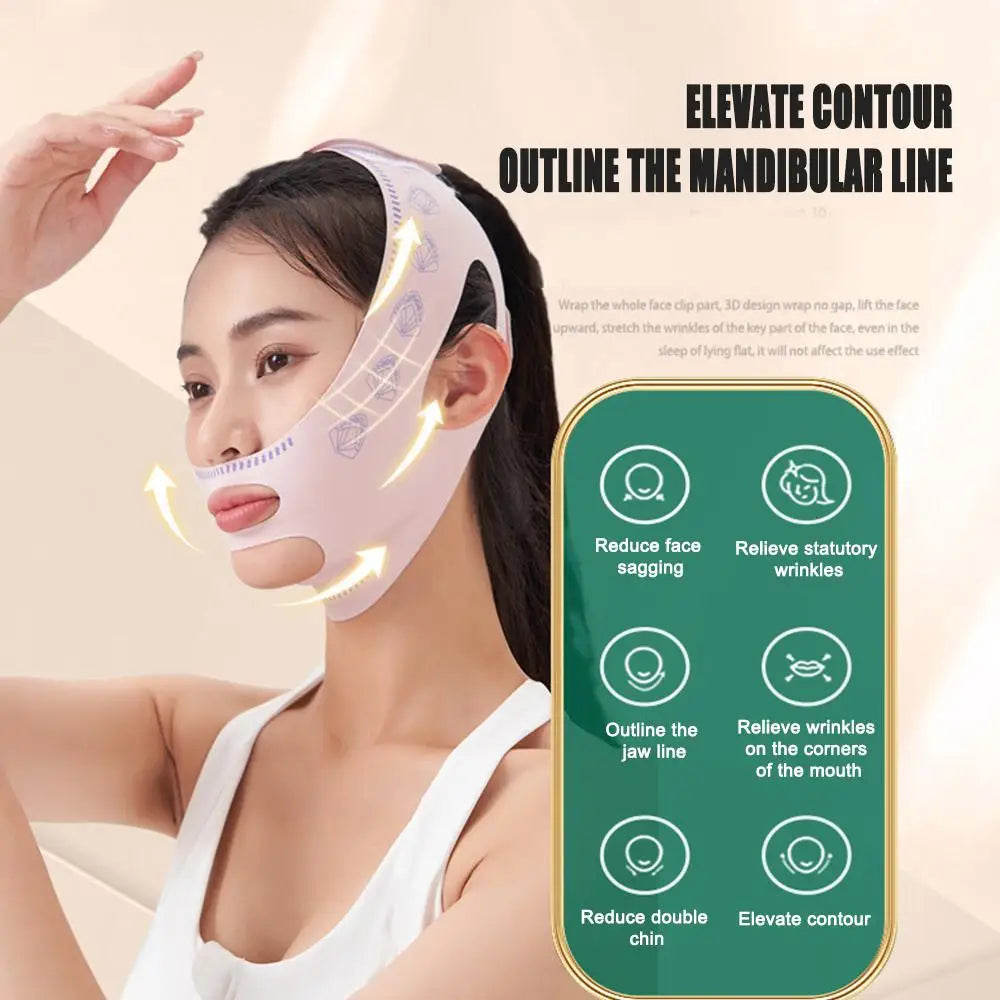 Breathable V Face Band Cheek Lift up Face Thin Mask Reduce Double Chin V-Line Shaping Bandage anti Wrinkle Face Bandage