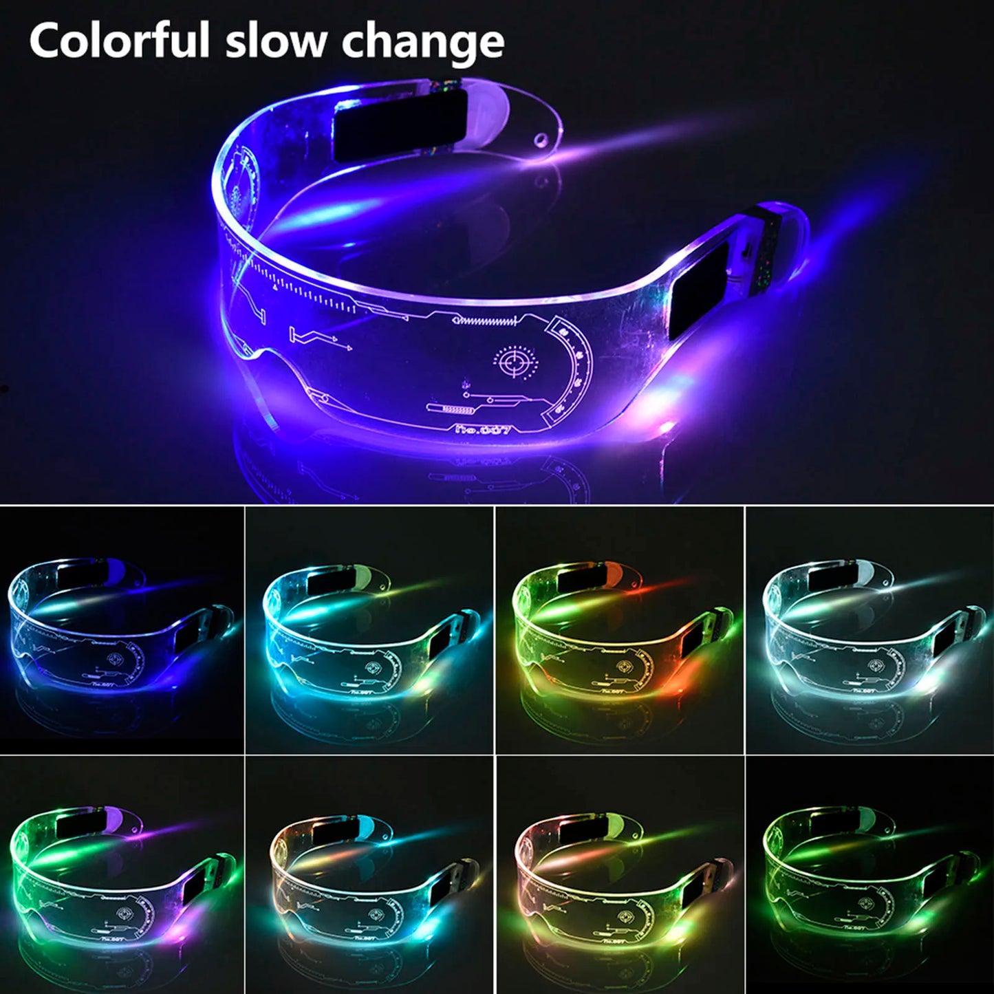 Wholesale Luminous LED Glasses Light up Glasses LED Colorful Rave Costume Party Decor DJ Sunglasses Bar KTV Christmas Birthday